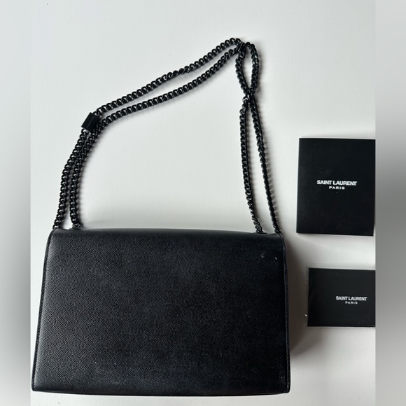 YSL Kate Medium Grain de Poudre Chain Bag, Black Hardware (100% authentic) - Picture 4 of 8